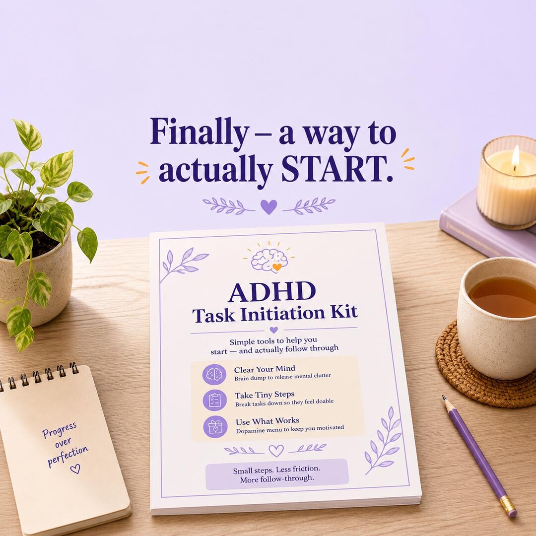 ADHD Task Initiation Kit Printable | Procrastination Worksheet ...