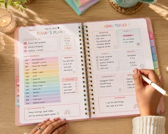 ADHD Life Planner Printable Bundle | Monthly Life Planner, Habit Tracker, Self Care & Emergency Binder | 750+ Pages PDF Instant Download