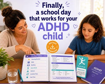 ADHD Visual Schedule for Kids Printable | Child Routine Chart | Neurodivergent Daily Planner | Homeschool Schedule | Brain Break Cards PDF