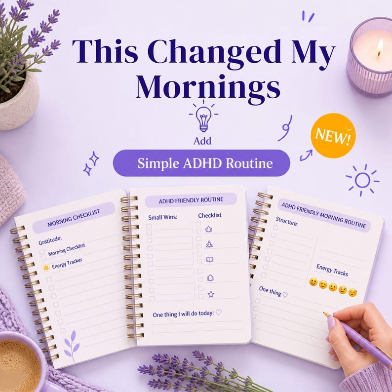 ADHD Morning Routine Printable PDF | Daily Reset Planner for Adults ...