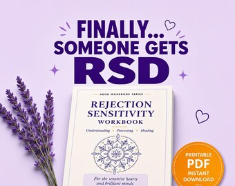 ADHD RSD Workbook Printable | Rejection Sensitive Dysphoria Journal for Adults | Emotional Regulation Worksheet Neurodivergent PDF Download