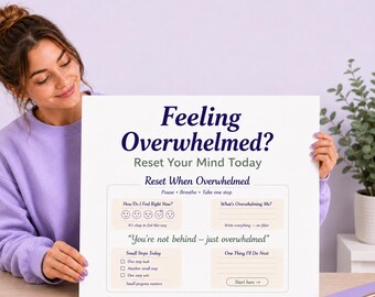 ADHD Planner Printable | Overwhelm Reset Worksheet PDF | Daily Focus Checklist for Adults | Calm Mind Routine