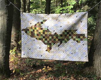Michigan&#39;s Upper Peninsula - PDF PATTERN - UP North - A Pixelated Michigan Quilt - Michigan&#39;s Upper Peninsula