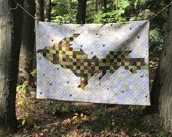 PDF Pattern - UP North - A Pixelated Michigan Quilt - Michigan's Upper Peninsula