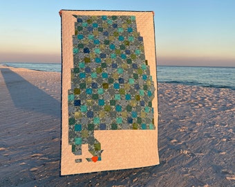 PDF Pattern - Alabama - A Pixelated State Quilt - Birmingham Montgomery Orange Beach Gulf Shores Foley Silverhill