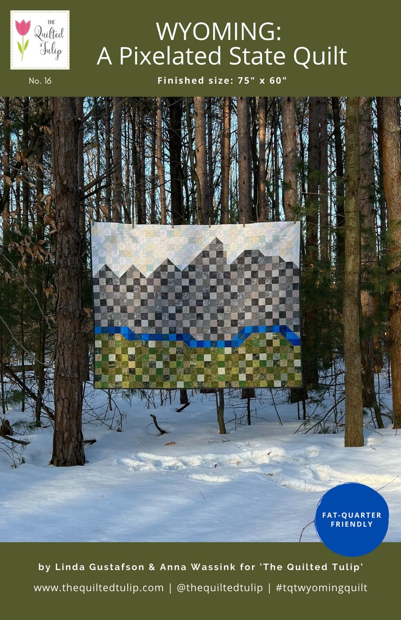 Paper Pattern Wyoming A Pixelated State Quilt-Cheyenne Jackson Casper Laramie Cody Grand Teton National Park image 2