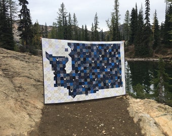 PDF Pattern - Washington - A Pixelated Quilt -  Pacific Northwest State Quilt PNW
