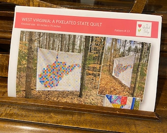 Paper Pattern - West Virginia - A Pixelated Quilt -  West Virginia State Quilt Charleston Morgantown Franklin Davis Beckley