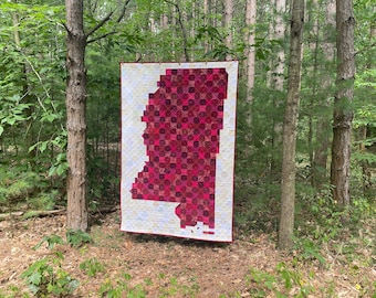 READY TO SHIP - West Virginia Quilt - A Pixelated Quilt - West Virginia State Quilt Charleston Morgantown Franklin Davis Beckley