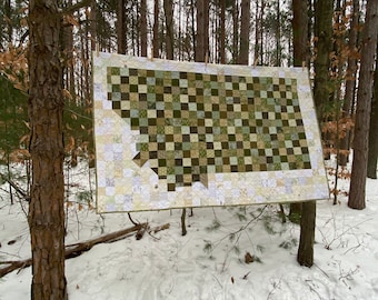 CUSTOM QUILT - Montana Quilt - A Pixelated State Quilt - State of Montana - Helena West Yellowstone Bozeman Whitefish Billings Missoula