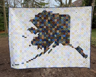 PDF Pattern - Alaska - A Pixelated Quilt -  Alaska State Quilt Anchorage Denali Homer
