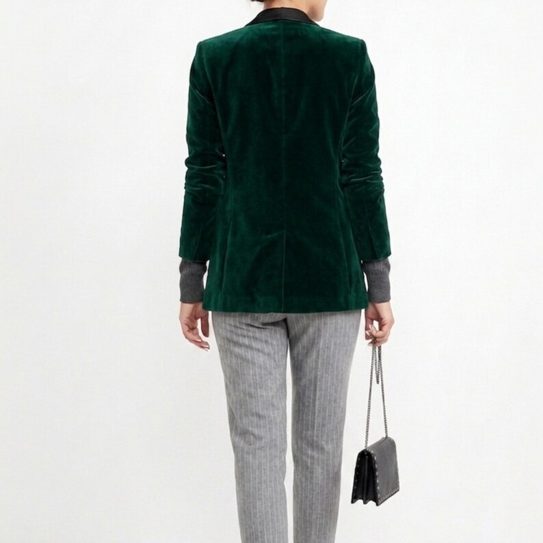 Velvet Blazer Women, Elegant Velvet Jacket, Tailored Formal Blazer, Luxury Womens Blazer, Party Wear Jacket, Vintage Style Outerwear, image 2