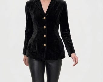 Vintage Brian Berrill Velvet Blazer Jacket Plum, Tailored Button Front Blazer, Womens Velvet Jacket, Designer Style Blazer,