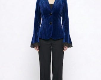 Burgundy Velvet Gothic Blazer Women|Vintage Victorian Jacket | Dark Academia Velvet Coat |Elegant Wine Red Blazer