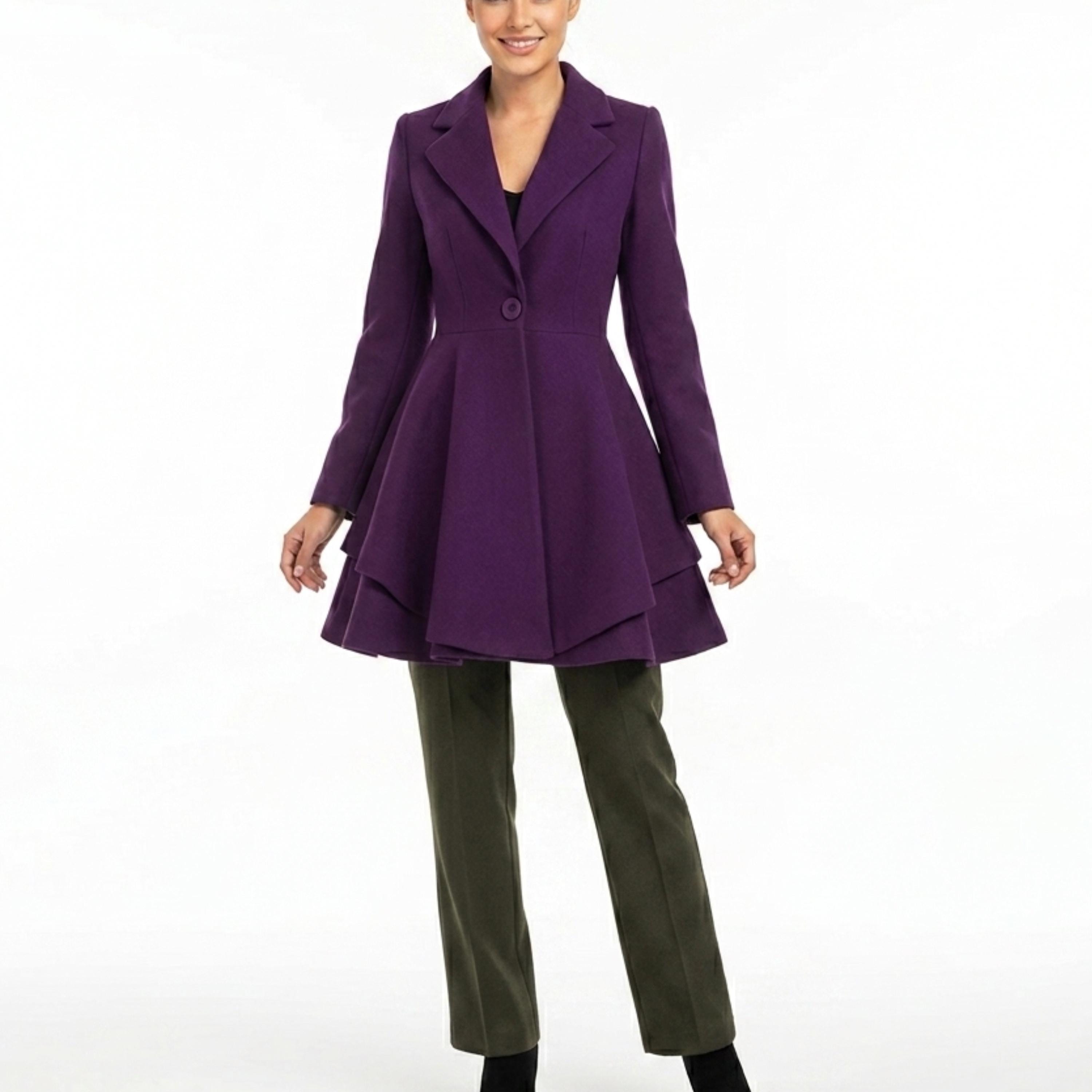 green emerald velvet dress Double Breasted Fit & Flare Trench Coat main image 1