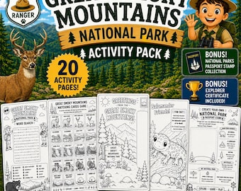 Smoky Mountains National Park Activity Pack | Junior Explorer Games (PDF)