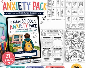 New School Anxiety Workbook for Kids | Confidence & Coping Activities (PDF)