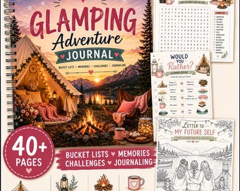 Glamping Adventure Journal for Girls | 40-Page Activity Book (Digital Download)