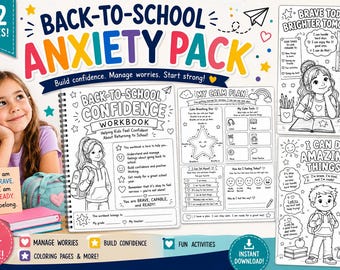 Back to School Anxiety Workbook | Kids Confidence Activities (Digital Download)