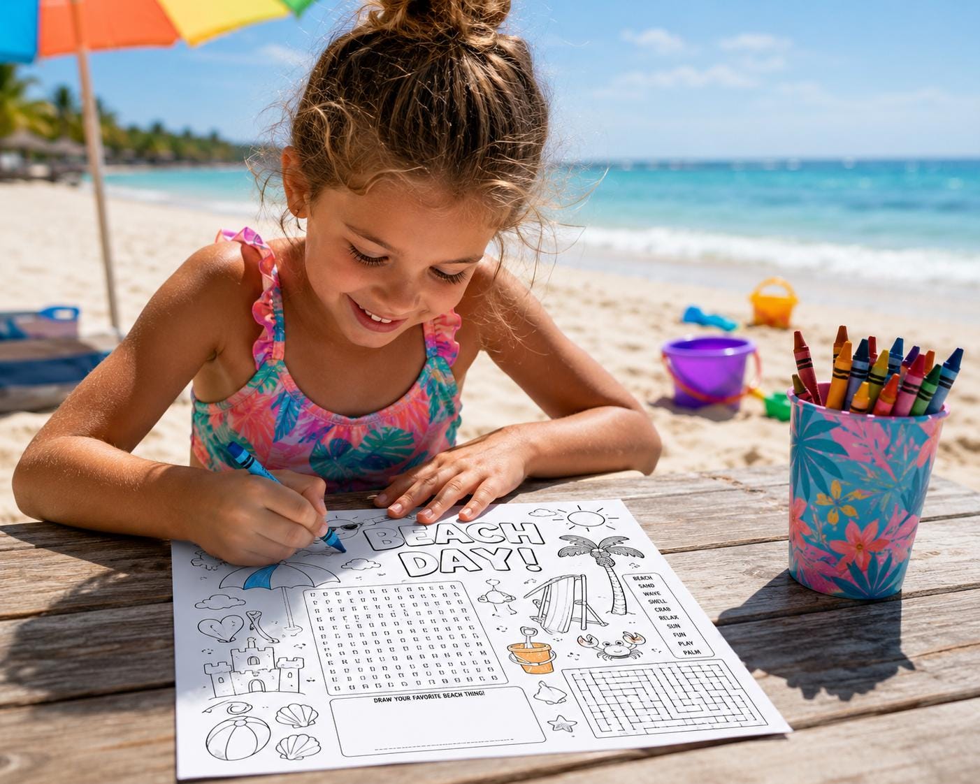 Beach Day Activity Pack for Kids | Printable Summer Fun Pack Ages 3-12 ...