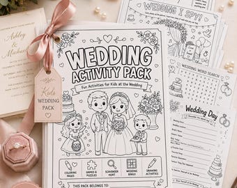 Wedding Activity Pack for Kids | Printable Games, Coloring Book (Digital Download)