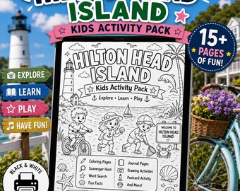 Hilton Head Island Kids Activity Pack | Printable Vacation Games, Scavenger Hunt (Digital Download)