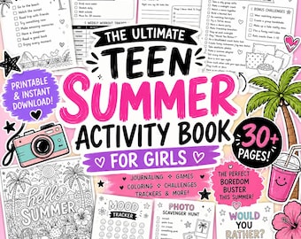 Teen Summer Activity Book for Girls | Journaling, Games, Coloring (Digital Download)