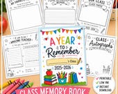 A Year to Remember Class Memory Book | End of Year Teacher Gift (Digital Download)