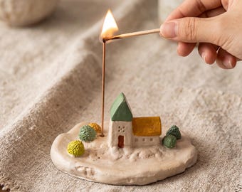 Cozy House Shaped Incense Holder Fits Most Incense Sticks Housewarming Birthday Gift For Friend
