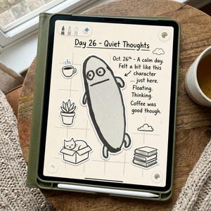 Deadpan Doodle PNG Stickers | Funny Weird Character, Hand Drawn Digital Planner Art (Digital Download)