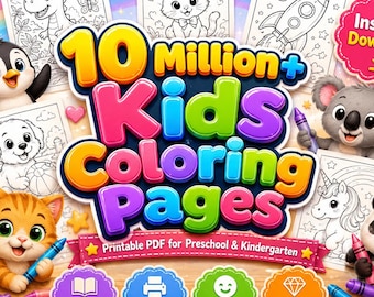 Más de 10 millones de páginas para colorear imprimibles para niños, paquete de actividades para preescolar y jardín de infancia.