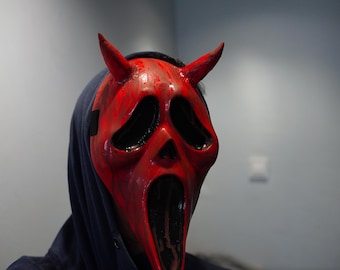 Devil with horns Killer Mask Scary Movie Devil wearable Halloween