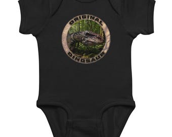 Infant bodysuit with 'Original Dinosaur' unique artwork