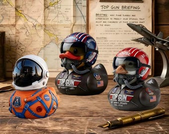 Top Gun 40th Anniversary Maverick Pilot Rubber Duck-Collectible Aviator Bath Toy - Movie Fan Gift 80s - Independence 250th Anniversary Duck