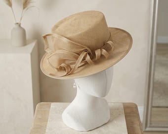 Sombrero plano de lino estilo francés vintage para primavera/verano, elegante sombrero de viaje y ocio, sombrero ajustable para ocasiones especiales, regalo para ella.