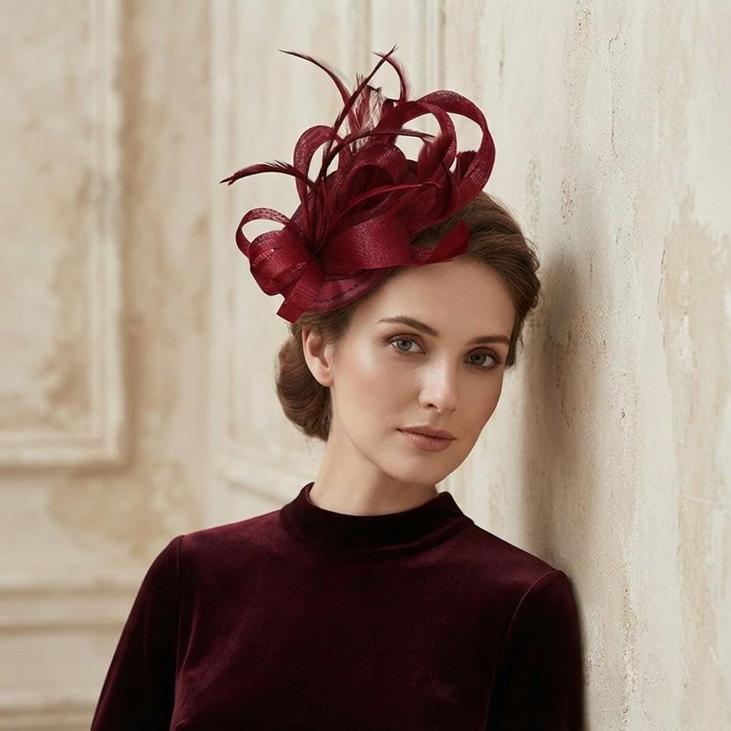 Fascinator for Burgundy Dress