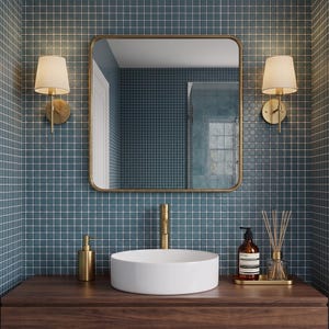 Dirty Blue Vintage Ceramic Glaze Peel and Stick Backsplash Tiles