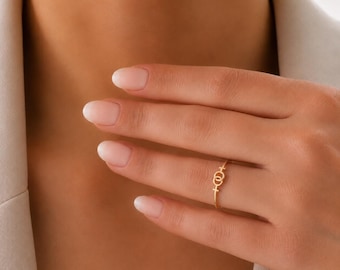 Lesbian Pride Ring, Interlocking Venus Symbol Ring, LGBT Jewelry, Feminist Equality Ring, WLW Gift for Women, 18K Gold Ring