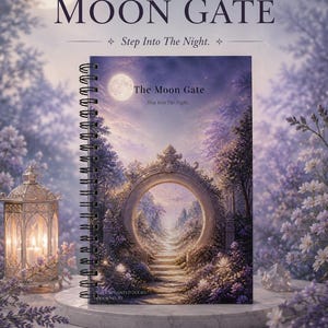 The Moon Gate Spiral Notebook | Fantasy Journal | Celestial Moon Notebook | Magical Journal | Lined Dotted Blank | Gift for Book Lovers