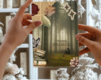 Forest Kindle Insert: Vintage Books, Butterfly, Quote (Digital Download)