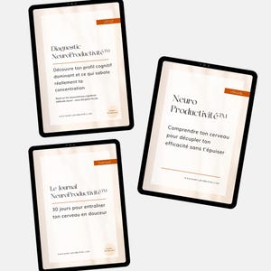 Paquete completo de NeuroProductividad™ | Libro electrónico + Diario + Diagnóstico | Sistema completo para el cerebro y la productividad | PDF en francés