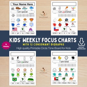 Förskolecirkeltimmstavla | Veckovis inlärningsschema med diagram (digital nedladdning)