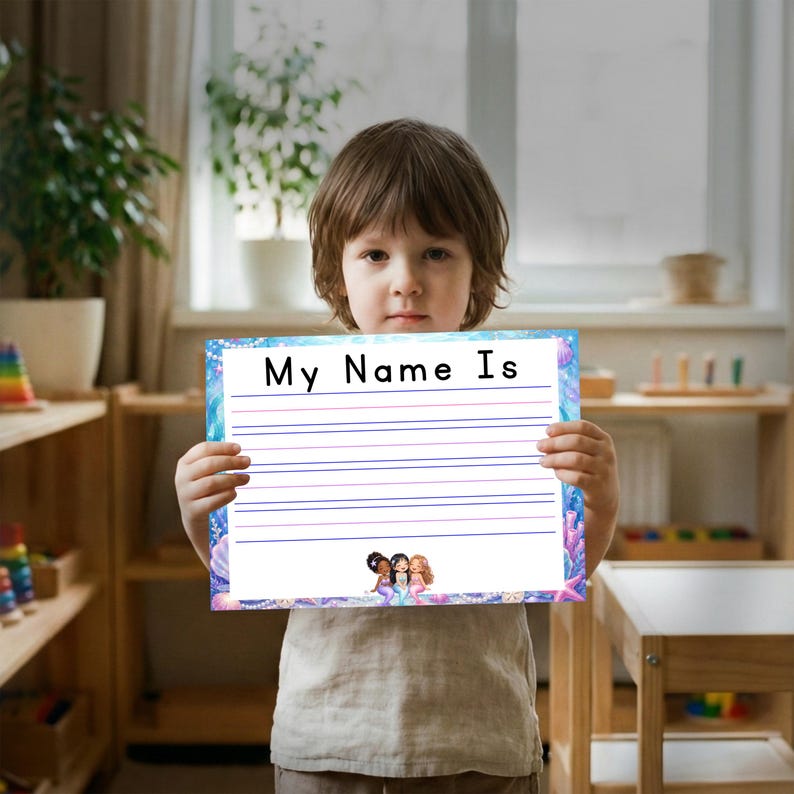 Custom Mermaid Name Tracing Worksheet, Personalized Handwriting ...