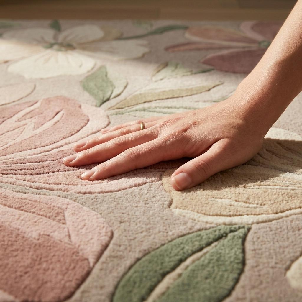 Hand Tufted Wool Floral Area Rug: Pink Botanical Carpet, Pastel Sage ...
