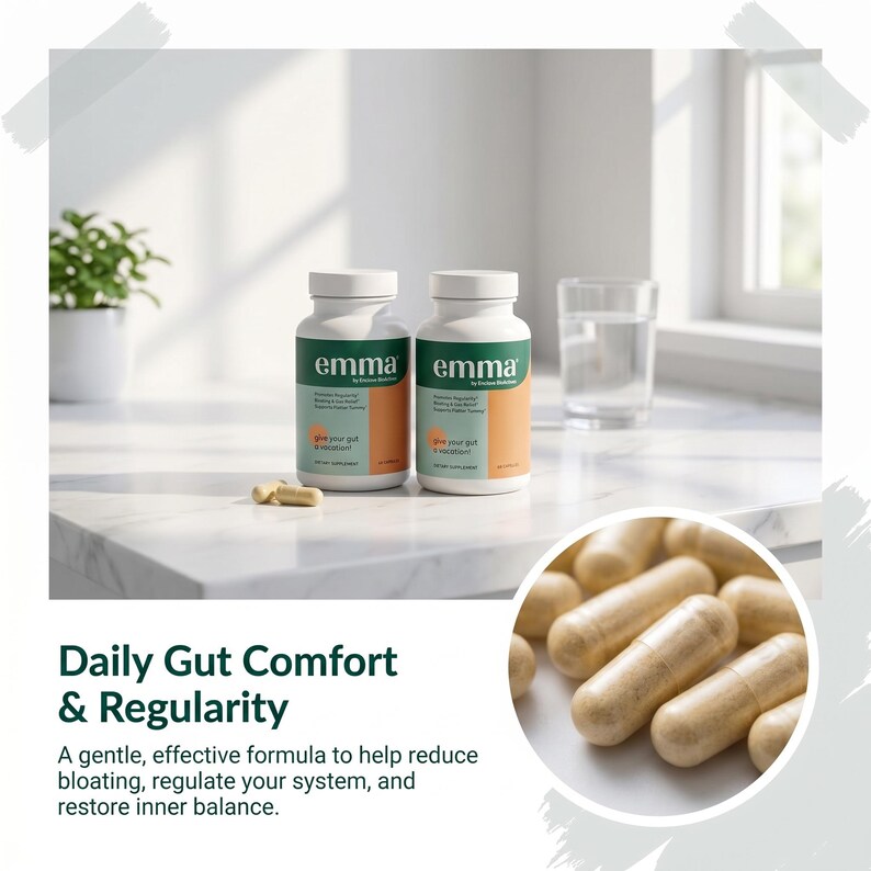Trial Pack of EMMA Gut Health Capsules for repairing the intestines and relieving constipation and abdominal distension- 120 capsules image 3