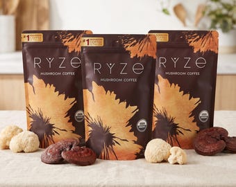 Family pack-RYZE SUPERFOODS -Mushroom Medium-To promote digestion、boost your immunity、more efficient energy-3 bags