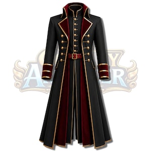 Warhammer 40K Inspired Imperial Commissar Coat WH40K Astra Militarum Grimdark Officer Coat Gothic Military Trench Cosplay Caot