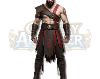 Kratos God of War Ragnarok Cosplay Harnas Kostuum: Spartaanse Krijger Gevechtsoutfit