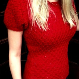 Cute Puff Sleeve Top Knitting Pattern (PDF File)