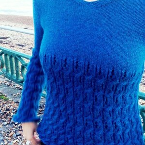 Lacy Cabled Sweater Knitting Pattern (PDF File)